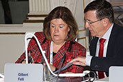 Gunilla Lindberg, Vorsitzende der IOC Evaluierungskommission, und Gilbert Felli, IOC-Exekutivdirektor für Olympische Spiele (©Fotos: Martin Schmitz)